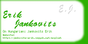 erik jankovits business card